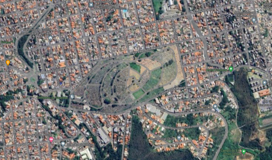 Vista aérea do Cemitério da Saudade